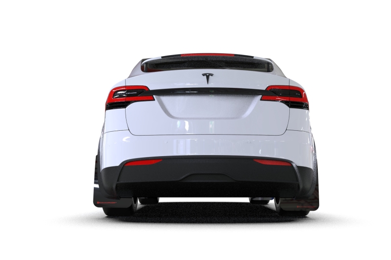 Tesla Model X Mud Flap - Rally Armor - UR Black Flap/Red Logo - Black - `22-`26